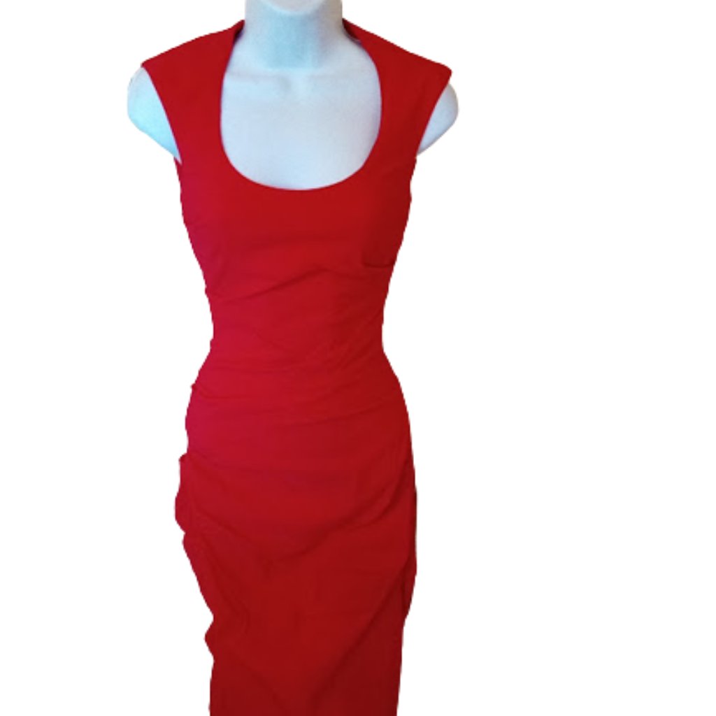 Le Chateau Red Stretcg Dress Xxs New Nwt